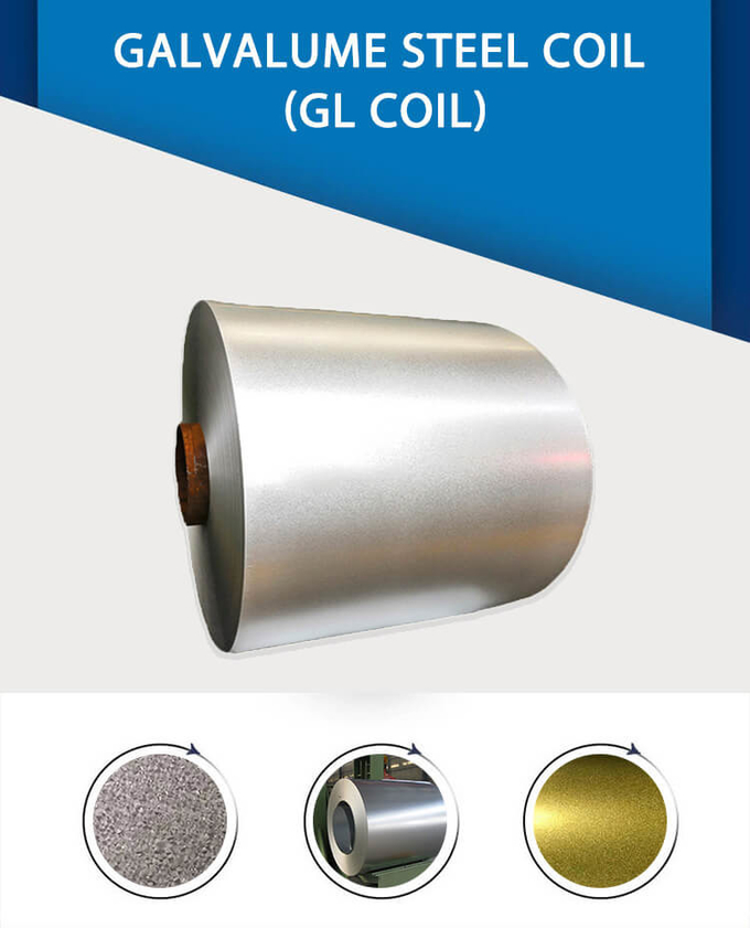 Heiße/kaltgewalzte Galvalume-Spulen-Bau-elektrische Industrie 30-150g/m2 0