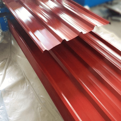 8-35 runzelte Mikrometer Farbüberzogenes Überdachungsblatt rotes bedeckendes ASTM